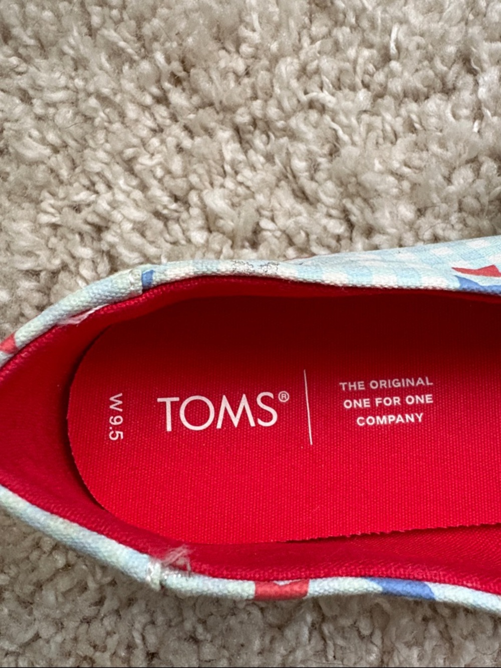 TOMS Alpargata white gingham glow in the dark glitter star print shoes - Picture 8 of 8